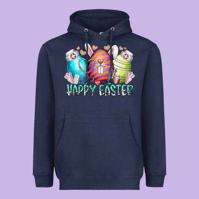 Happy Easter Day Eggs Nurse Heavyweight Hoodie Designed By Racoondesign