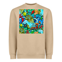 Mushroom boy child coffee cup and teddy bear with thunderbolts and camouflage s Heavyweight Sweatshirt - BundleAndBundleShop