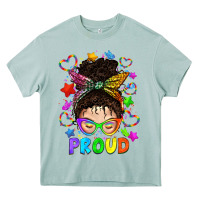 Arona LGBTQ+ Messy Bun With Colorful Stars Heavy Core Tee - BundleAndBundleShop