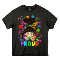 Asphalt LGBTQ+ Messy Bun With Colorful Stars Heavy Core Tee - BundleAndBundleShop