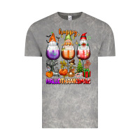 Cloud Rock Happy Hallothanksmas wine glasses and gnomes Vintage Tee - texasbilliewilder