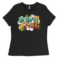 Black Grow In Faith Ladies Tee - LillyAllenDesigns