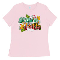 Bubblegum Pink Grow In Faith Ladies Tee - LillyAllenDesigns