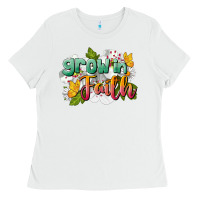 White Grow In Faith Ladies Tee - LillyAllenDesigns
