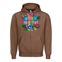 Chestnut Your Text Stich Zipper Hoodie - CowhideDigitalArt