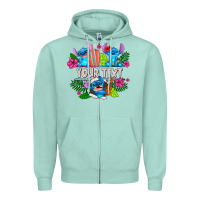 Seafoam Your Text Stich Zipper Hoodie - CowhideDigitalArt