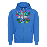 True Royal Your Text Stich Zipper Hoodie - CowhideDigitalArt