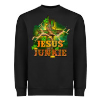 Black Jesus junkie St. Patricks Day Heavyweight Sweatshirt - FaDigitalArtStudio