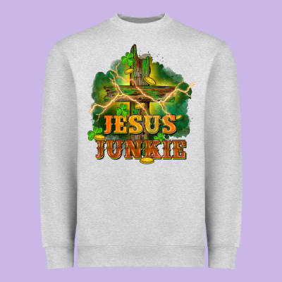 Jesus Junkie St. Patricks Day Heavyweight Sweatshirt Designed By Fadigitalartstudio