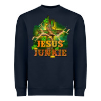 Navy Jesus junkie St. Patricks Day Heavyweight Sweatshirt - FaDigitalArtStudio