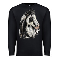 Black paint horse Premium Sweatshirt - LillyAllenDesigns
