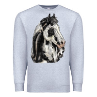Heather Grey paint horse Premium Sweatshirt - LillyAllenDesigns