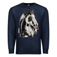 Navy paint horse Premium Sweatshirt - LillyAllenDesigns