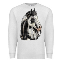 Oatmeal Heather paint horse Premium Sweatshirt - LillyAllenDesigns