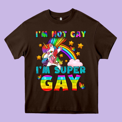 Lgbtq I'm Not Gay I'm Super Gay Heavy Core Tee Designed By Bundleandbundleshop