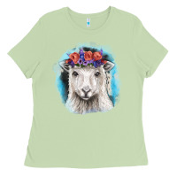 Matcha Sunflower Sheep With Background Ladies Tee - RanaPortraitStore