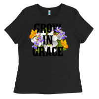 Black Grow In Grace Ladies Tee - LillyAllenDesigns