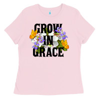 Bubblegum Pink Grow In Grace Ladies Tee - LillyAllenDesigns