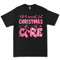 Black all i want for christmas is a cure breast cancer Premium Tee - LillyAllenDesigns