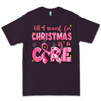 Plum all i want for christmas is a cure breast cancer Premium Tee - LillyAllenDesigns