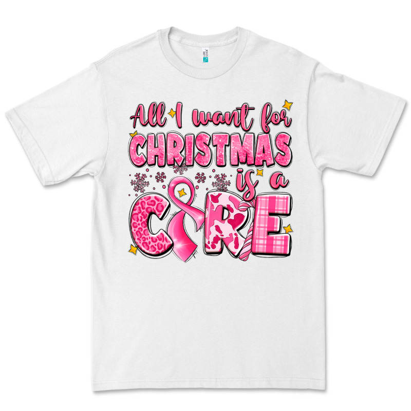 All I Want For Christmas Is A Cure Breast Cancer Premium Tee by LillyAllenDesigns | Teevron