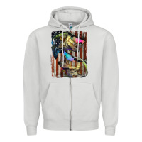 Dove Grey American Flag With Bass Fish Zipper Hoodie - LillyAllenDesigns