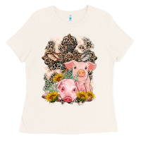 Bone Western Pigs with Crosses Ladies Tee - LillyAllenDesigns