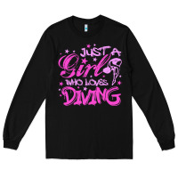 Black funny springboard diving quote diver gift for love girl Long Sleeve Tee - lanVoArt