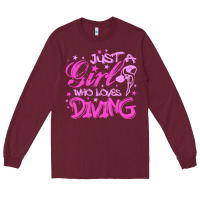 Burgundy funny springboard diving quote diver gift for love girl Long Sleeve Tee - lanVoArt