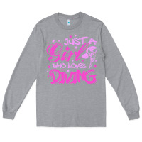 Heather Grey funny springboard diving quote diver gift for love girl Long Sleeve Tee - lanVoArt