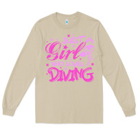 Mushroom funny springboard diving quote diver gift for love girl Long Sleeve Tee - lanVoArt