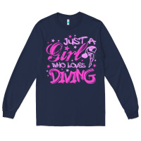 Navy funny springboard diving quote diver gift for love girl Long Sleeve Tee - lanVoArt