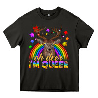 Asphalt LGBTQ+ Oh Deer I'm Queer Heavy Core Tee - BundleAndBundleShop