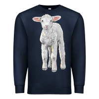 Navy merino wool baby sheep Premium Sweatshirt - LillyAllenDesigns