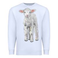 White merino wool baby sheep Premium Sweatshirt - LillyAllenDesigns