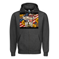 Charcoal Heather Western 4th Of July Lama Zipper Hoodie - LillyAllenDesigns