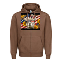 Chestnut Western 4th Of July Lama Zipper Hoodie - LillyAllenDesigns
