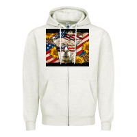 Oatmeal Heather Western 4th Of July Lama Zipper Hoodie - LillyAllenDesigns