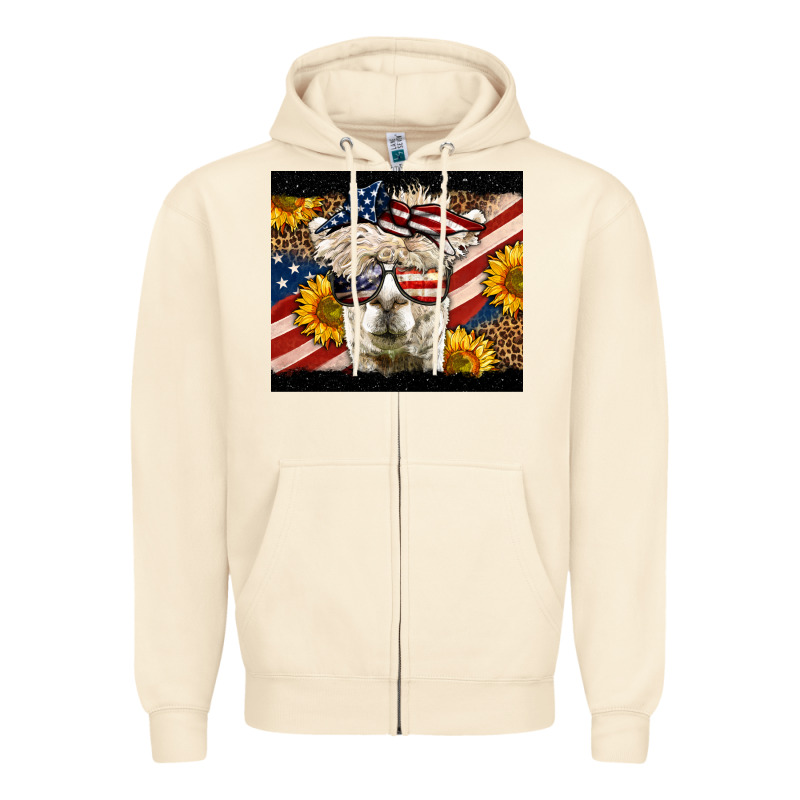 Western 4th Of July Lama Zipper Hoodie by LillyAllenDesigns | Teevron