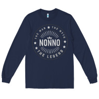 Navy Graphic 365 Nonno The Legend Grandpa Men Funny Gift Long Sleeve Tee - lanVoArt