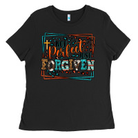 Black Not perfect just forgiven Ladies Tee - LillyAllenDesigns