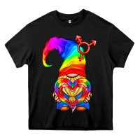 Black LGBTQ+ Pride Gnome With Heart Balloon Heavy Core Tee - BundleAndBundleShop
