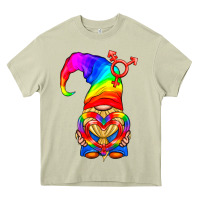 Mossy LGBTQ+ Pride Gnome With Heart Balloon Heavy Core Tee - BundleAndBundleShop