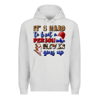 Dove Grey It's Hard To Beat A Person Who Never Gives Up Premium Hoodie - BundleAndBundleShop