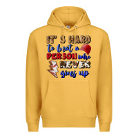 Mustard It's Hard To Beat A Person Who Never Gives Up Premium Hoodie - BundleAndBundleShop