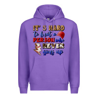 Purple It's Hard To Beat A Person Who Never Gives Up Premium Hoodie - BundleAndBundleShop