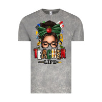 Cloud Rock teacher life afro messy bun Vintage Tee - texasbilliewilder