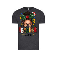 Vintage Black teacher life afro messy bun Vintage Tee - texasbilliewilder