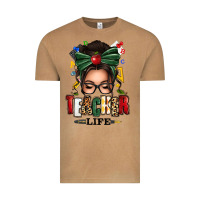 Vintage Camel teacher life afro messy bun Vintage Tee - texasbilliewilder