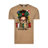 Vintage Coffee teacher life afro messy bun Vintage Tee - texasbilliewilder
